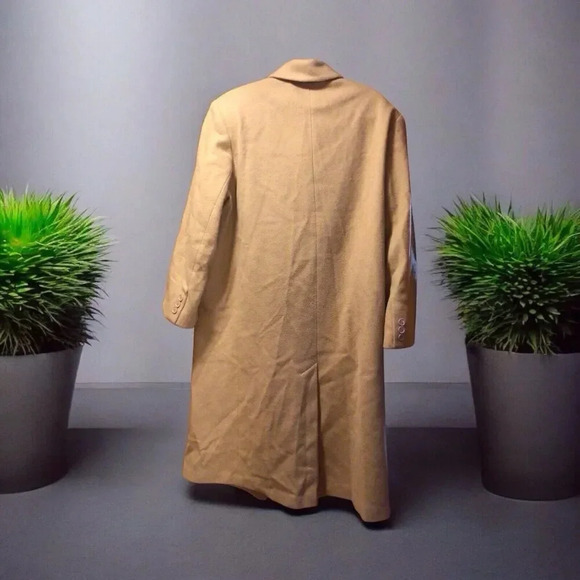 Long Trench Pea Coat 100% Wool Camel Tan Made in USA Womens - Picture 3 of 8
